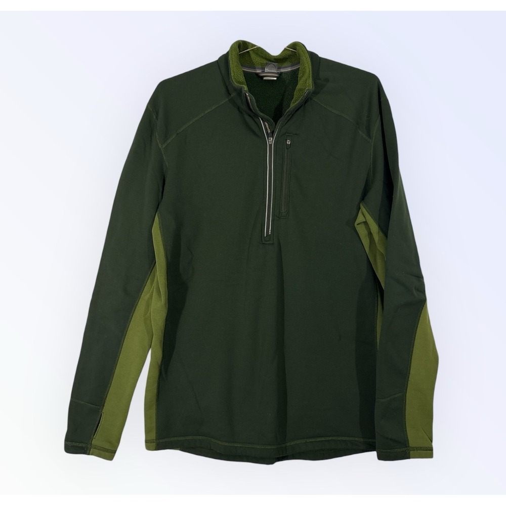 REI POLARTECH 1/4 zip MENS XL Green Used Base Layer